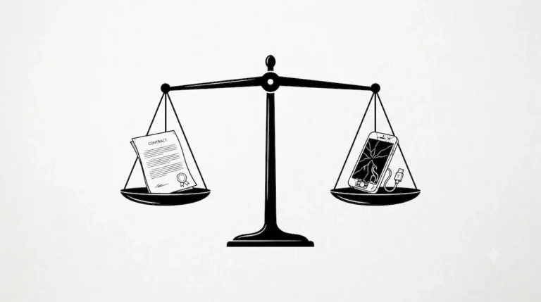 Ilustração dos tipos de garantia: legal, contratual e estendida protegendo o consumidor