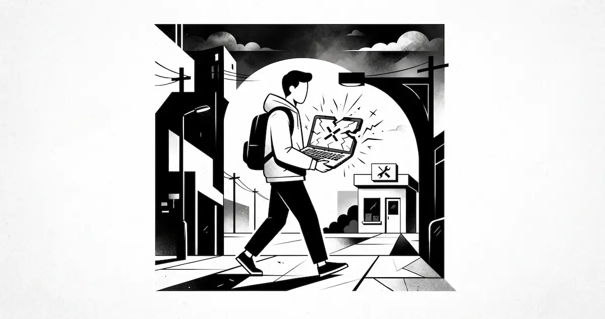 Como o contexto da imagem não mudou (apenas a proporção para se adequar melhor às redes sociais), o texto alternativo (alt text) ideal continua sendo o mesmo, pois descreve perfeitamente a intenção e o conteúdo visual da ilustração para acessibilidade e SEO. Aqui está o texto para copiar e colar no campo "Texto alternativo" do WordPress: `Produto estragou na garantia: o que fazer para consertar ou trocar`