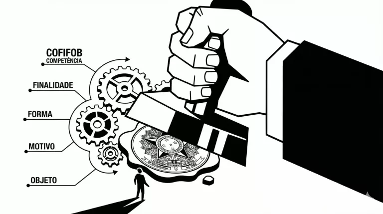 Ilustração conceitual sobre Atos Administrativos: Requisitos e Atributos no Direito Administrativo.