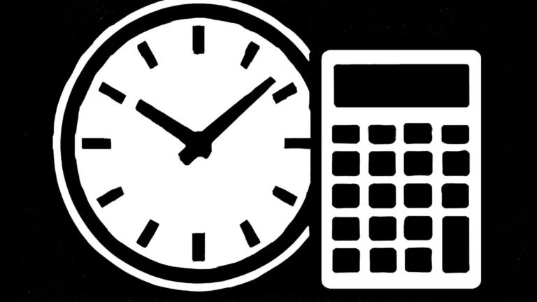 Calculadora de hora extra — ilustração simbolizando o cálculo do adicional de hora extra