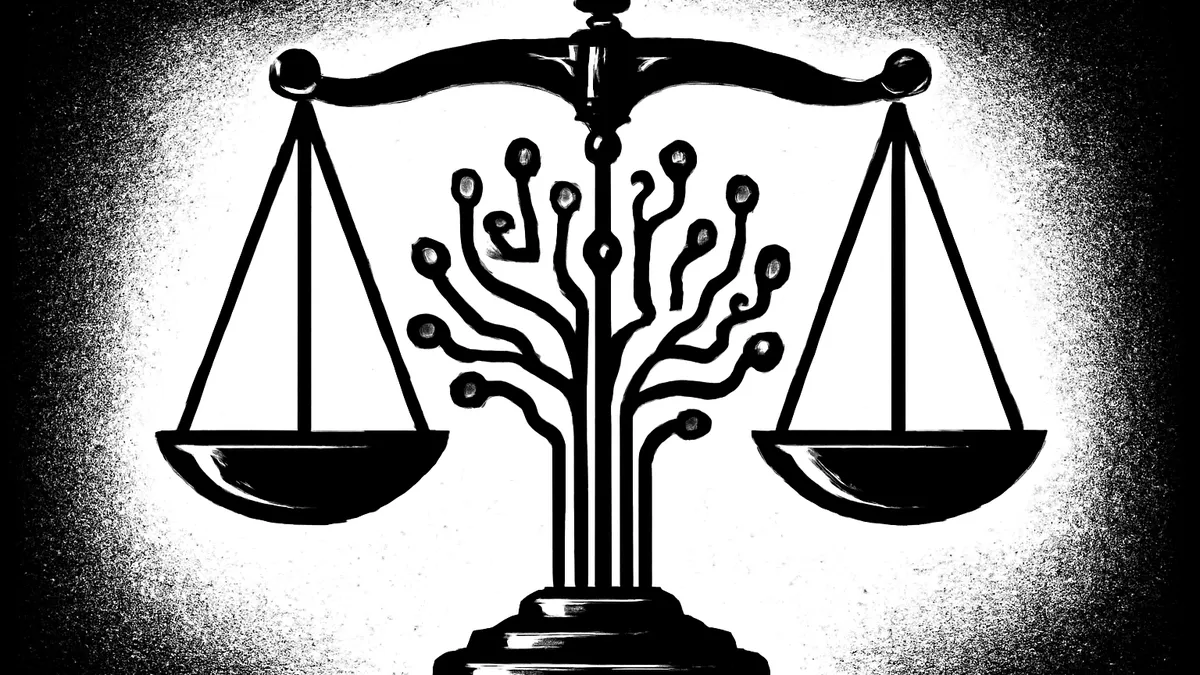 Ilustração conceitual sobre o Marco Legal da IA no Brasil