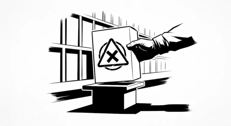 Ilustração minimalista simbolizando recall de produto e direitos do consumidor