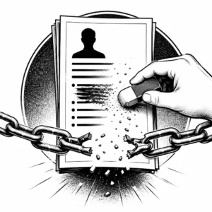 Ilustração simbolizando a limpeza de nome negativado indevidamente no SPC e Serasa