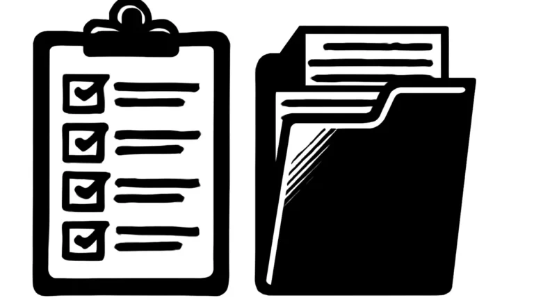 Ilustração de lista de verificação de documentos para aposentadoria